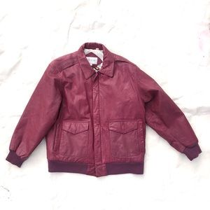 Pink Leather Bomber jacket